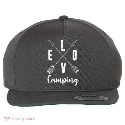 Love Camping Arrows Wool Snapback Cap