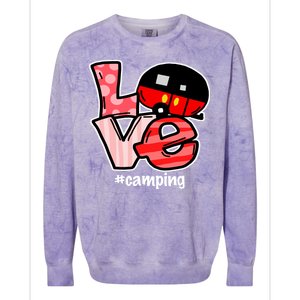 Love Camping Cartoon Colorblast Crewneck Sweatshirt