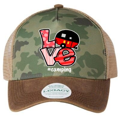 Love Camping Cartoon Legacy Tie Dye Trucker Hat