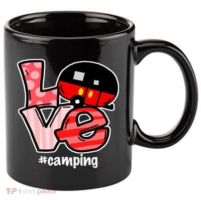 Love Camping Cartoon 11oz C Handle Ceramic Mug
