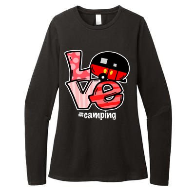 Love Camping Cartoon Womens CVC Long Sleeve Shirt