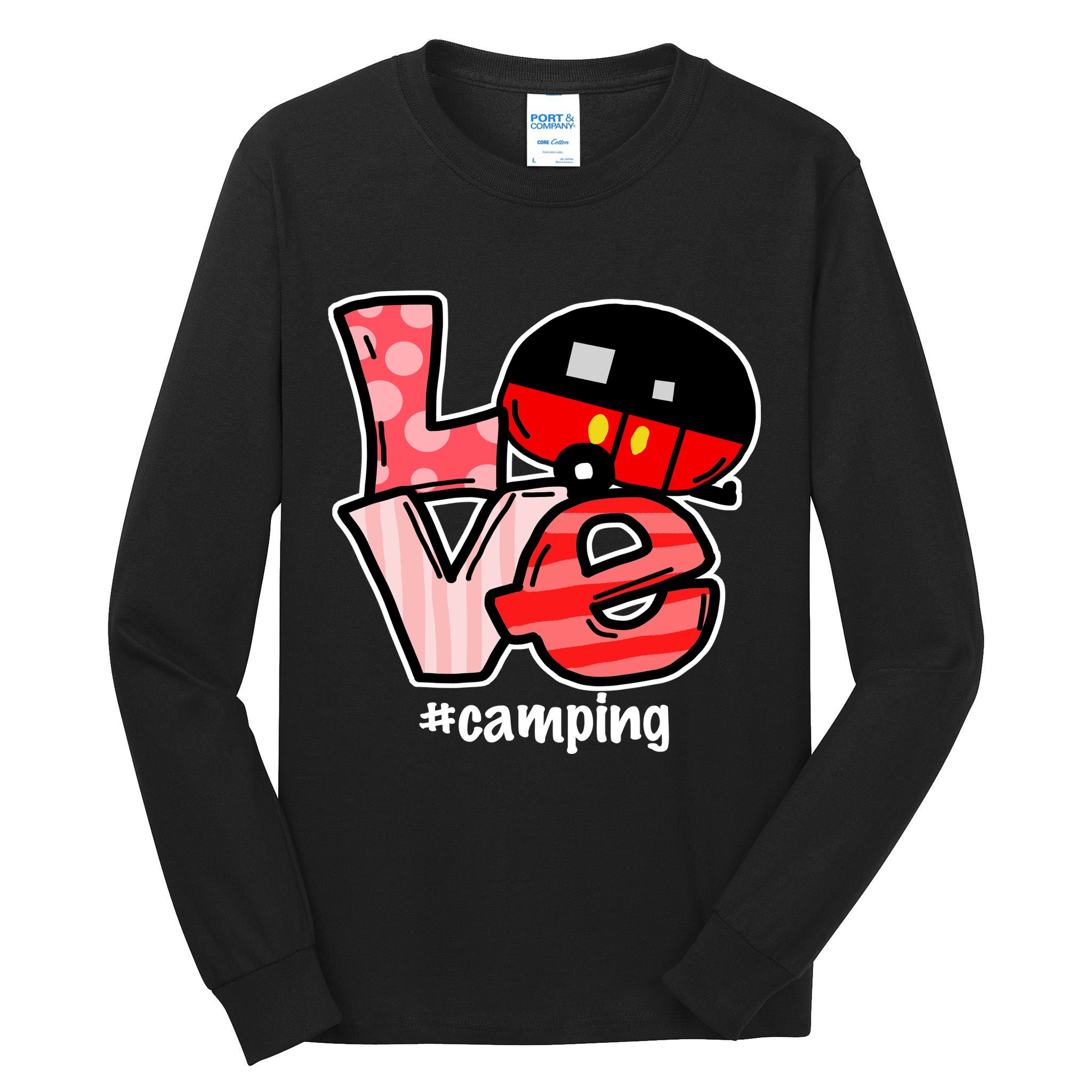 Love Camping Cartoon Tall Long Sleeve T-Shirt