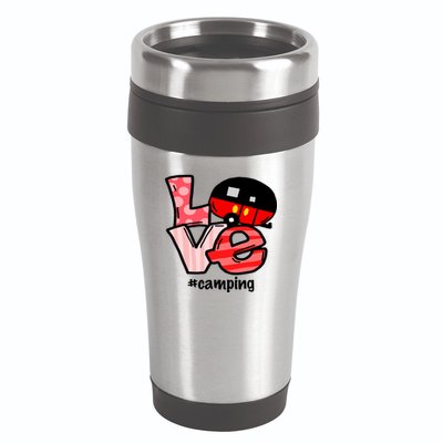 Love Camping Cartoon 16oz Travel Tumbler