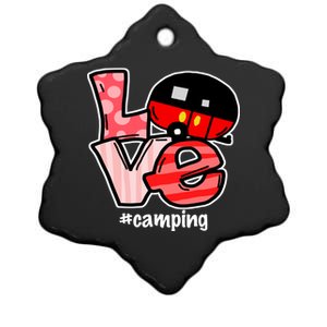 Love Camping Cartoon Ceramic Star Ornament