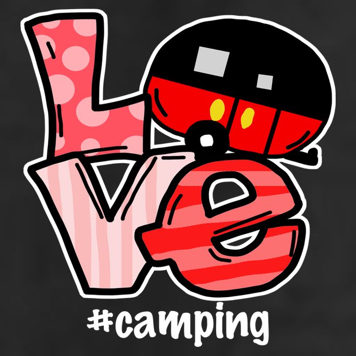 Love Camping Cartoon Trucker Hat