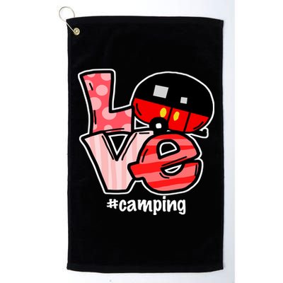 Love Camping Cartoon Platinum Collection Golf Towel