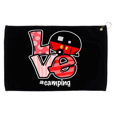 Love Camping Cartoon Grommeted Golf Towel