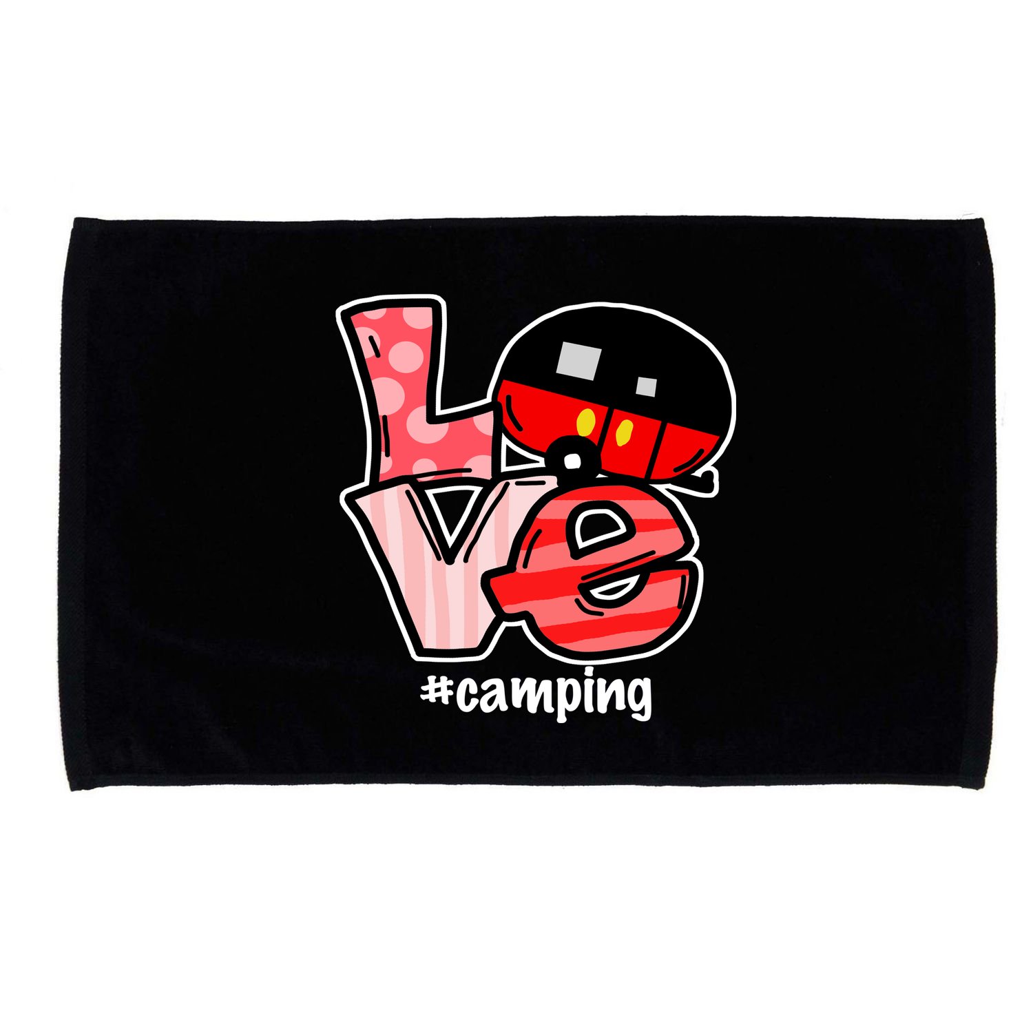 Love Camping Cartoon Microfiber Hand Towel