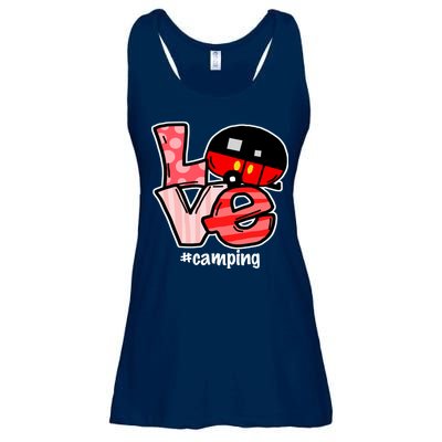 Love Camping Cartoon Ladies Essential Flowy Tank