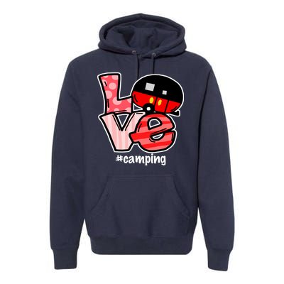 Love Camping Cartoon Premium Hoodie