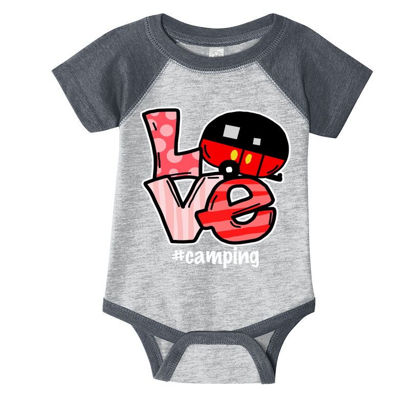 Love Camping Cartoon Infant Baby Jersey Bodysuit
