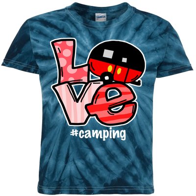 Love Camping Cartoon Kids Tie-Dye T-Shirt