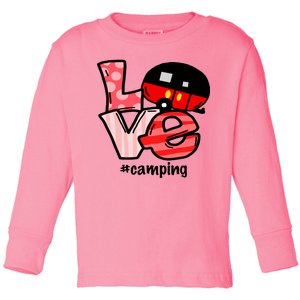 Love Camping Cartoon Toddler Long Sleeve Shirt