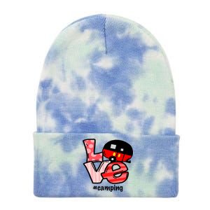 Love Camping Cartoon Tie Dye 12in Knit Beanie