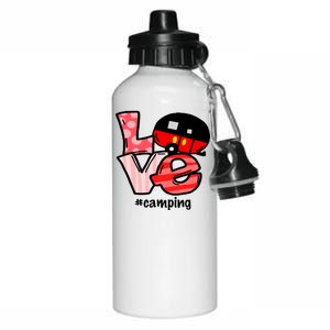 Love Camping Cartoon Aluminum Water Bottle