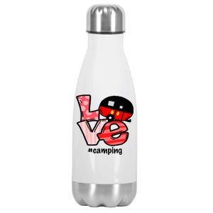 Love Camping Cartoon Stainless Steel Insulated Water Bottle