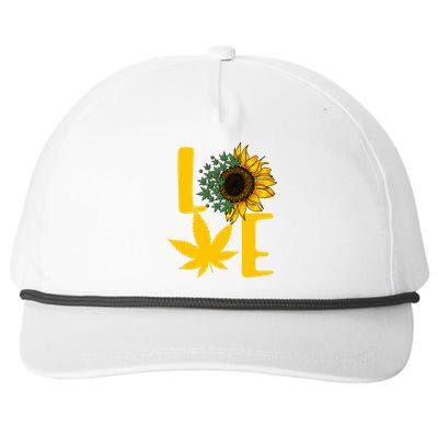 Love Cannabis Sunflower Snapback Five-Panel Rope Hat