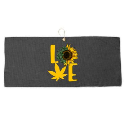 Love Cannabis Sunflower Large Microfiber Waffle Golf Towel