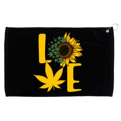 Love Cannabis Sunflower Grommeted Golf Towel