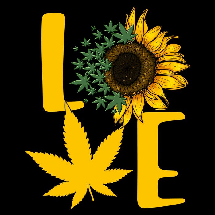 Love Cannabis Sunflower Zip Tote Bag