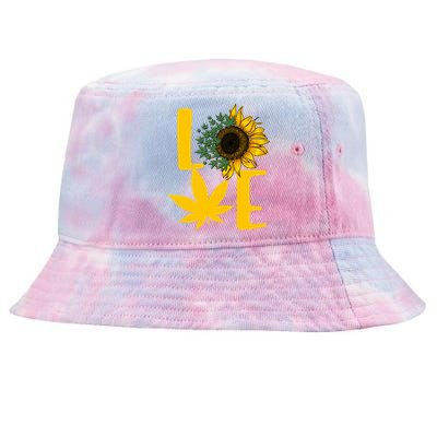 Love Cannabis Sunflower Tie-Dyed Bucket Hat