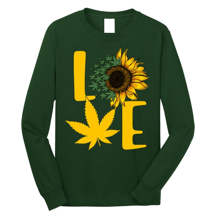 Love Cannabis Sunflower Long Sleeve Shirt