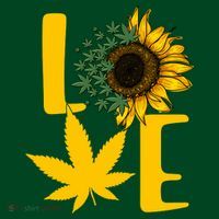 Love Cannabis Sunflower Button