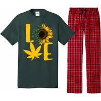 Love Cannabis Sunflower Pajama Set