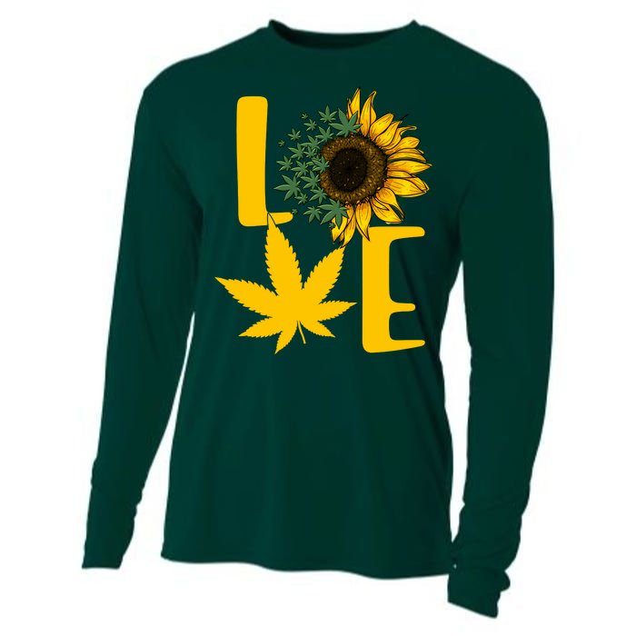 Love Cannabis Sunflower Cooling Performance Long Sleeve Crew