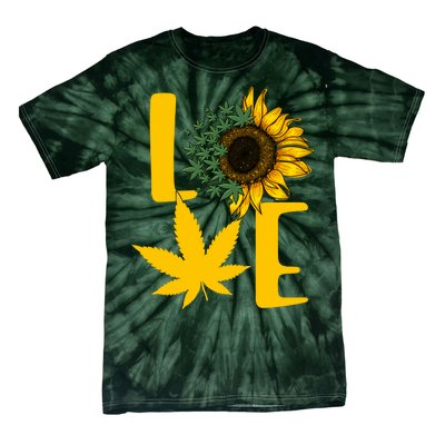 Love Cannabis Sunflower Tie-Dye T-Shirt