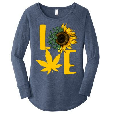 Love Cannabis Sunflower Women's Perfect Tri Tunic Long Sleeve Shirt