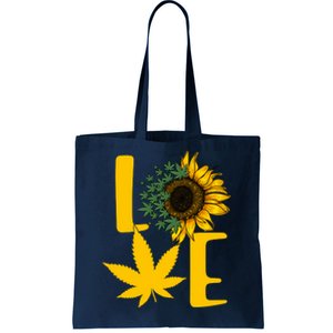 Love Cannabis Sunflower Tote Bag