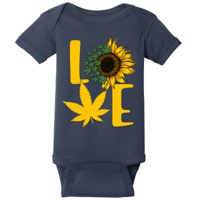 Love Cannabis Sunflower Baby Bodysuit