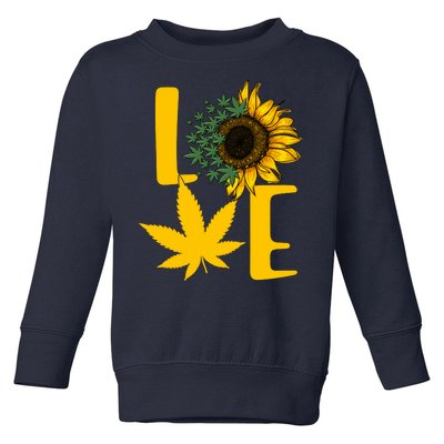 Love Cannabis Sunflower Toddler Sweatshirt