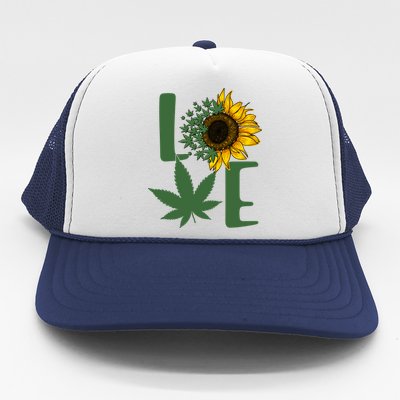 Love Cannabis Sunflower Trucker Hat