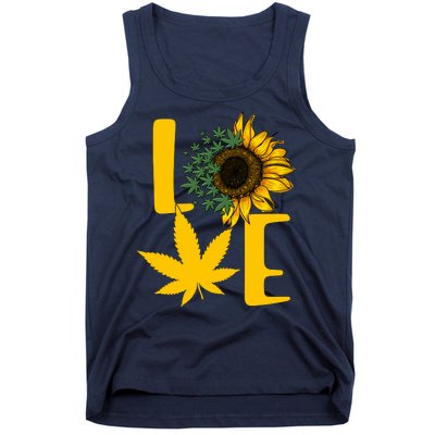 Love Cannabis Sunflower Tank Top