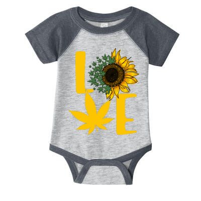 Love Cannabis Sunflower Infant Baby Jersey Bodysuit