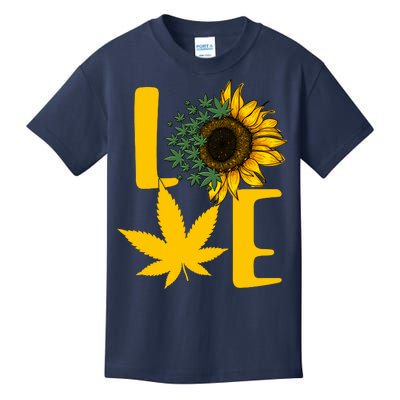 Love Cannabis Sunflower Kids T-Shirt