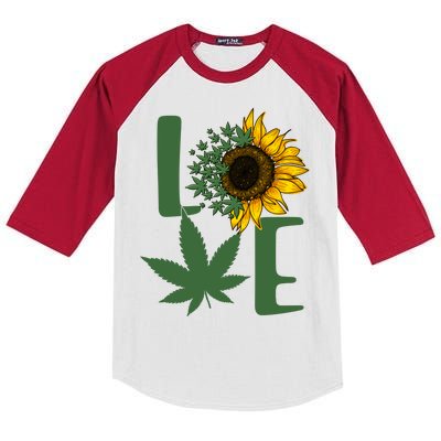 Love Cannabis Sunflower Kids Colorblock Raglan Jersey