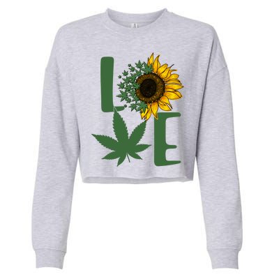 Love Cannabis Sunflower Cropped Pullover Crew