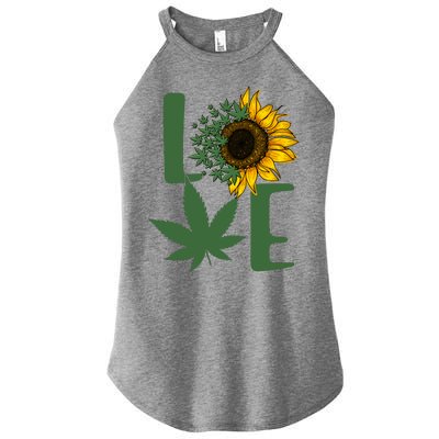 Love Cannabis Sunflower Women’s Perfect Tri Rocker Tank