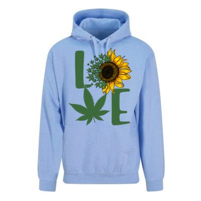 Love Cannabis Sunflower Unisex Surf Hoodie