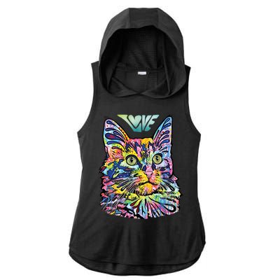 Love Cat Dean Russo Ladies PosiCharge Tri-Blend Wicking Draft Hoodie Tank