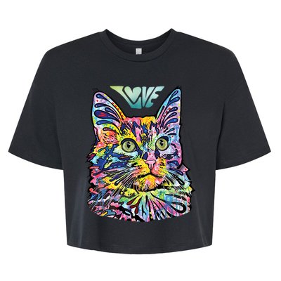 Love Cat Dean Russo Bella+Canvas Jersey Crop Tee