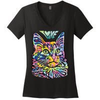 Love Cat Dean Russo Women's V-Neck T-Shirt