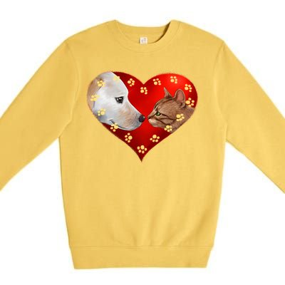 Love Cats and Dogs Premium Crewneck Sweatshirt