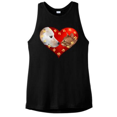 Love Cats and Dogs Ladies PosiCharge Tri-Blend Wicking Tank