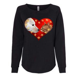 Love Cats and Dogs Womens California Wash Sweatshirt