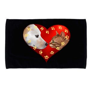 Love Cats and Dogs Microfiber Hand Towel