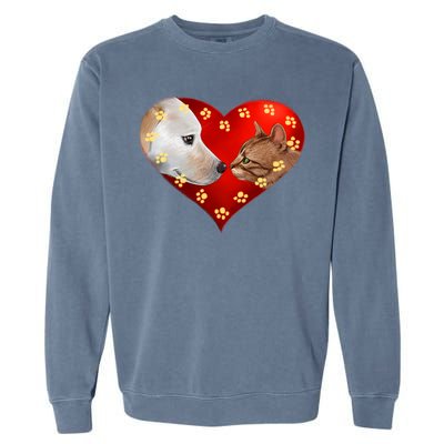 Love Cats and Dogs Garment-Dyed Sweatshirt